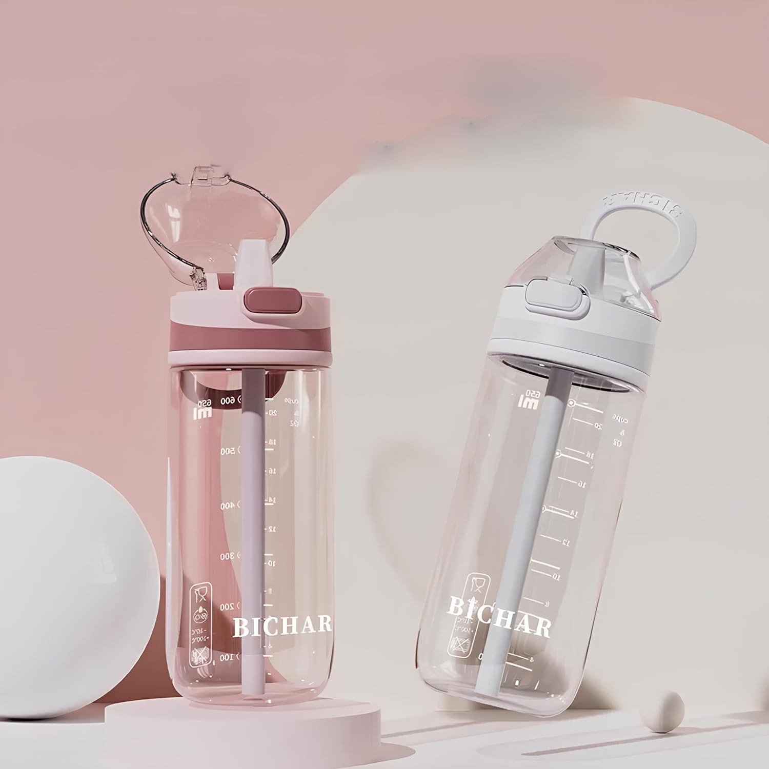 The Venti Shotay Cool Unbreakable Water Bottle With Sipper Bpa Free Tritian, Leak-Proof Water Bottle Ideal For Office, Sports, School, Gym 620/850Ml (650Ml Peach) - Polypropylene