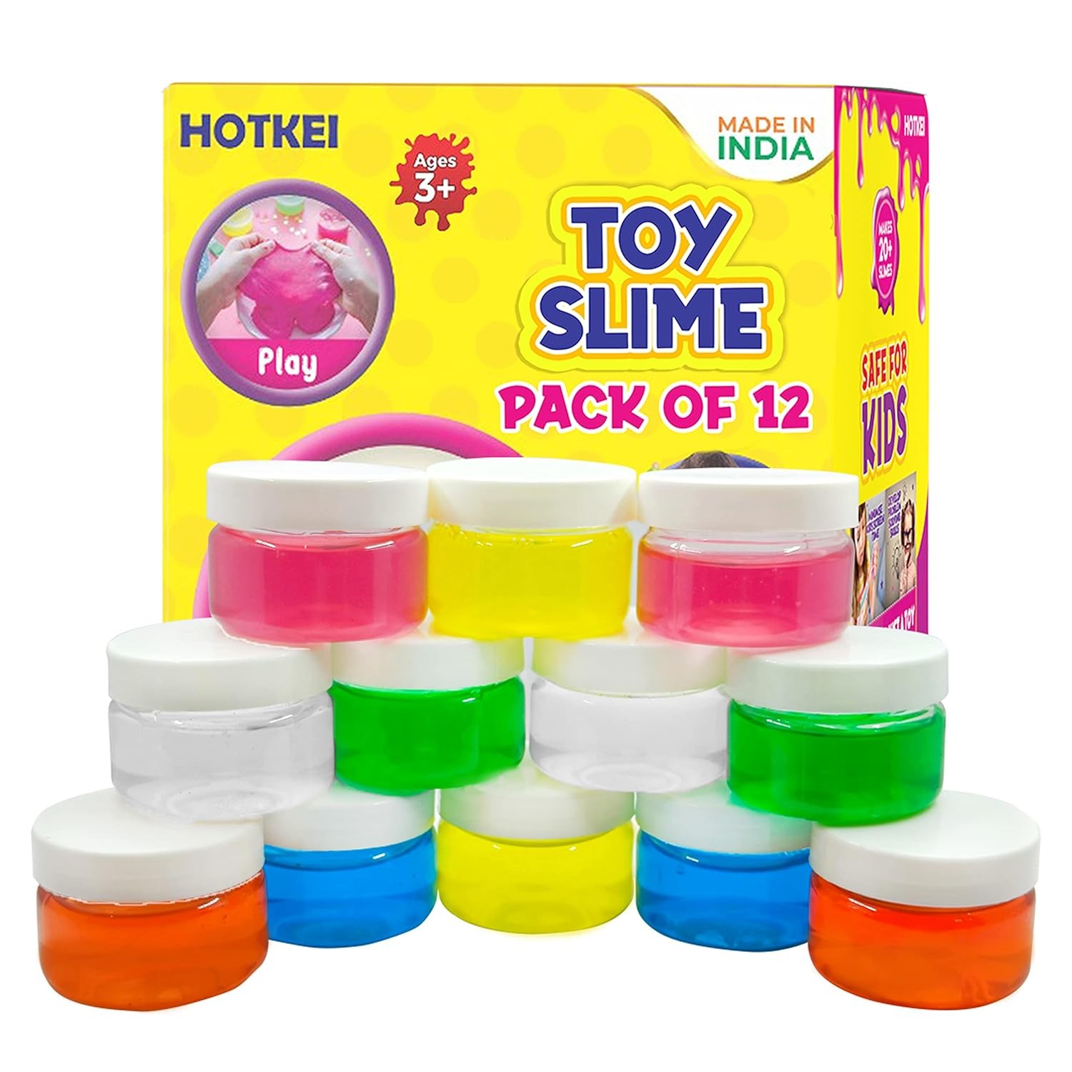 HOTKEI (Pack of 12 Slime) Multicolor Fruit Scented DIY Toy Slimy Slime Gel Jelly Putty Set Art kit Toys for Boys Girls Kids Slime-600 gm Toys