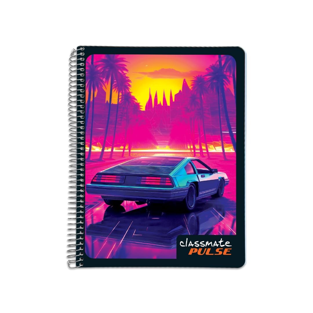 Classmate Pulse Single Subject Spiral Notebook-Pack Of 1|Single Line|200 Pages|24.0Cm X 18.0Cm|Attractive Cover Designs|Soft Cover|Notebooks For College Students(Cover May Vary As Per Availability)