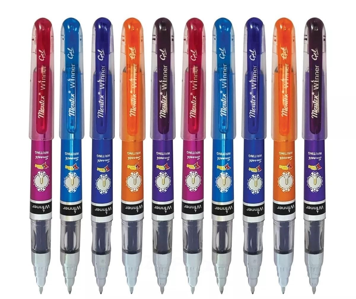 Montex Winner Dx Gel Pen (Pack Of 50), Blue , Multi