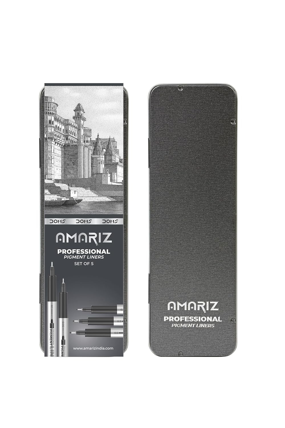 AMARIZ Doms Pigment Fine Point Liner Set Of 5, Black