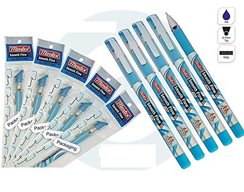 Montex Smooth Flow Blue Glider Ink Ball Pen (Pack of 20) By DTL Company