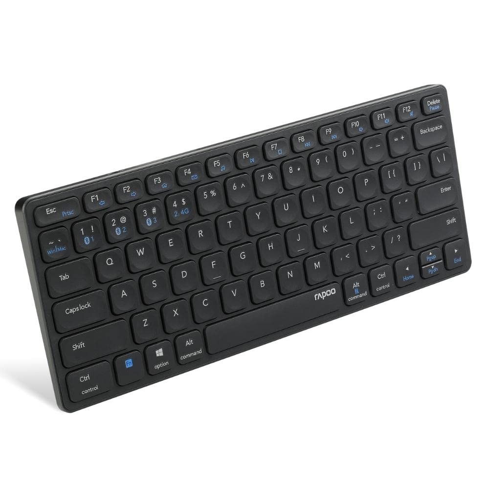 Rapoo E9050 C-Type Rechargeable Bluetooth Wireless Multi-Device (4 Devices) Keyboard for Windows/iOS/Android,Tablet/Smartphone - 3 Years Warranty Dark Grey