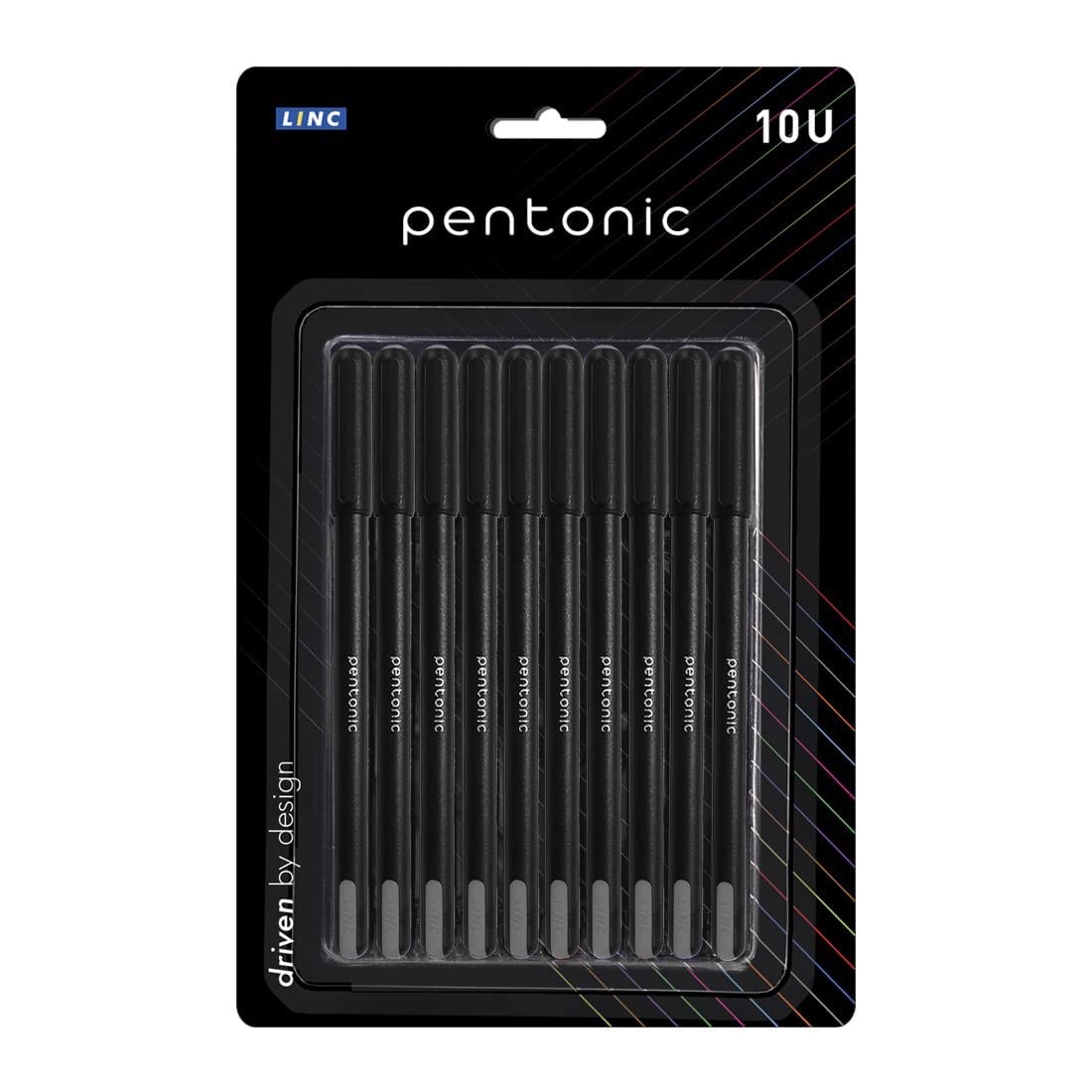 Pentonic 0.7 mm Ball Pen Blister Pack Black Body | Black Ink | Set of 10 Pens